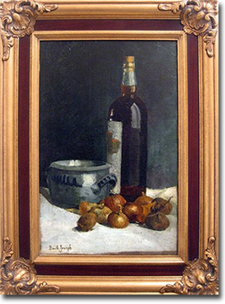 Joseph Bail, 'Wine, Pot and Vegetables', Oil on Canvas on Board