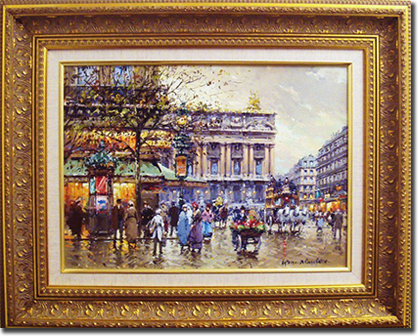 Antoine Blanchard, 'Place de L'Opera, Cafe de la Paix', Oil on Canvas