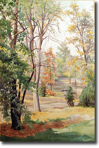 Carle Michel Boog, 'Prospect Park',  Watercolor on Paper