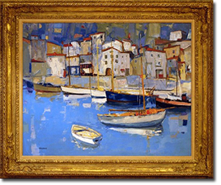 Pierre Bordenave, 'En Mediterranee', Oil on Canvas