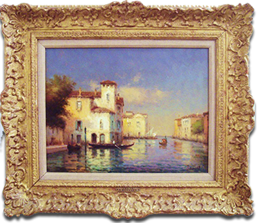 Antoine Bouvard Sr., 'Venetian Canal', Oil on Canvas