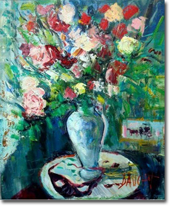 Gabriel Dauchot, 'Les Fleurs au Masque', Oil on Canvas