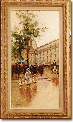 Andre Gisson, 'Parisian Street Scene', Oil on Canvas