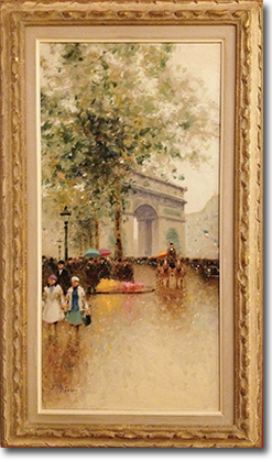 Andre Gisson, 'Parisian Street Scene', Oil on Canvas