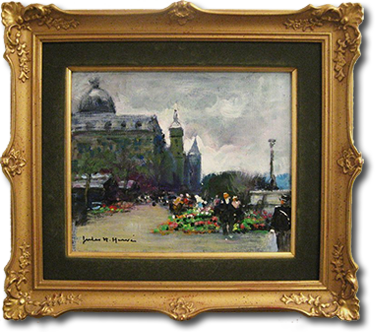 Jules Renee Herve, 'Quai de Louvre', Oil on Canvas