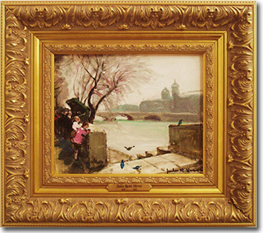 Jules Renee Herve, 'Enfants Sur La Seine', Oil on Canvas