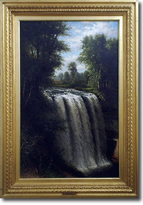 George Wellington Waters, 'Falls Near Ithaca', Oil on Canvas