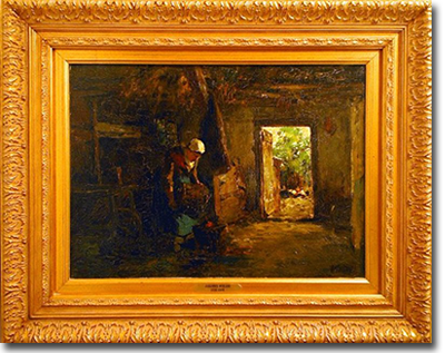 Johannas Weiland, 'Chores in the Farmhouse', Oil on Board