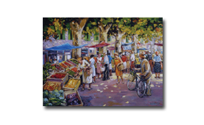 David Chandler, 'Outdoor Market', Oil on Canvas