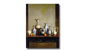 S.H. Lee, 'Still Life Porcelain with Fruit', Oil on Board