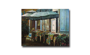Xue Jian Xin, 'Paris Café', Oil on Canvas
