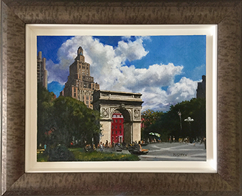 Mary Jo Carew, 'Washington Square Arch', Oil on Board